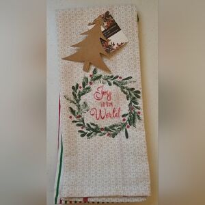 Festive Joy to the World Kitchen Towel Set.